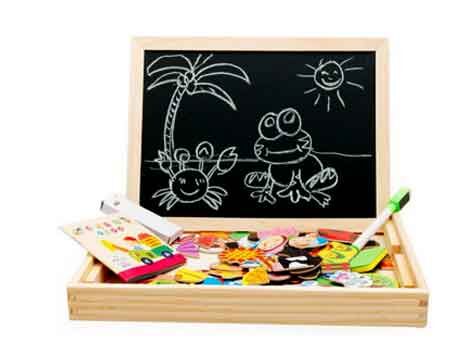 Mıknatıslı Çift Taraflı Ahşap Yazı Tahtası Seti