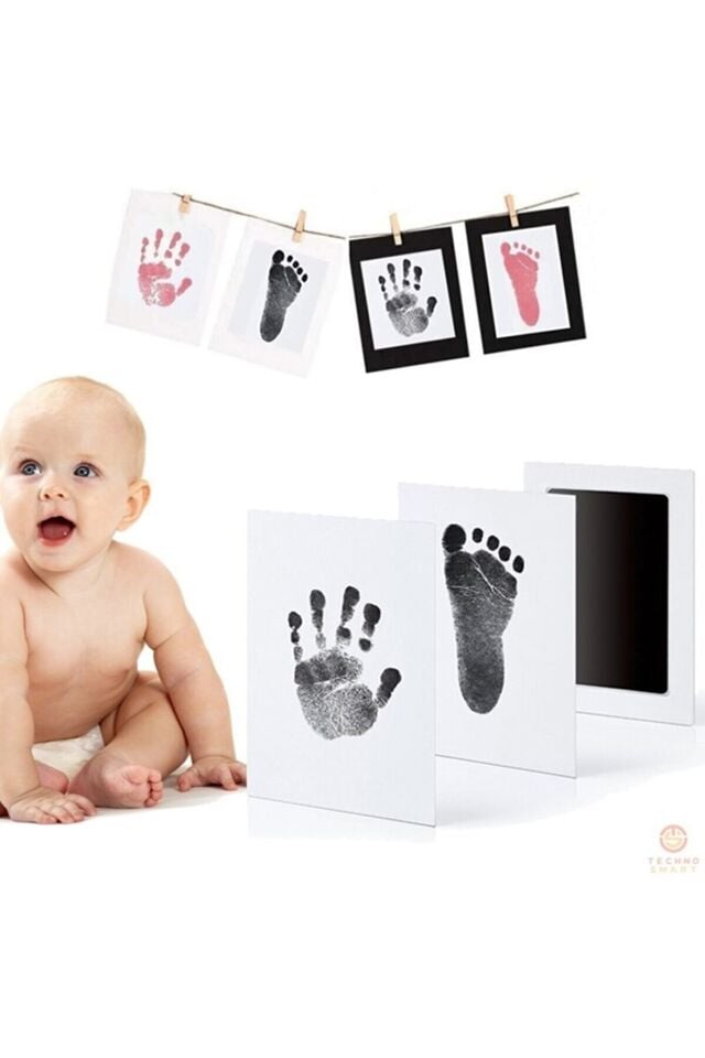 Bebek El Ayak Izi Fotoğraf Çerçevesi El Ayak İzi Kalıbı Seti