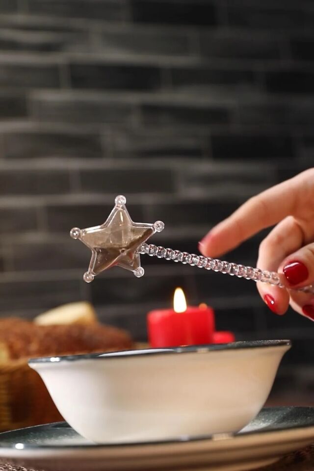 3 Adet Sihirli Asa Yıldız Şekilli Kristal Tuzluk, Karabiberlik, Baharatlık Boncuk Saplı