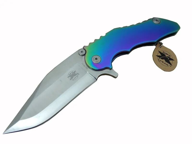DPX Gear WL 9115 Outdoor Çakı 23 cm - Metal Gökkuşağı Sap, Otomatik, Kılıflı
