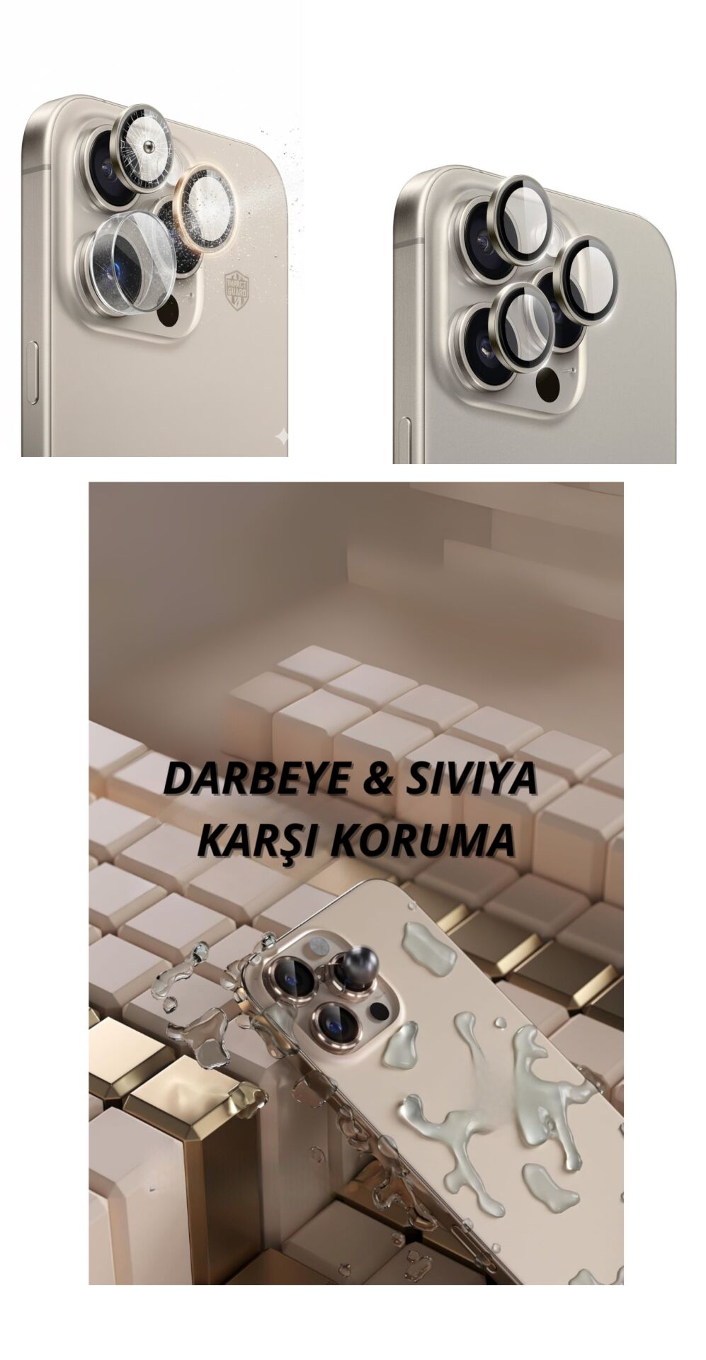 iPhone 16 Pro Max Kamera Lens Koruyucu Naturel