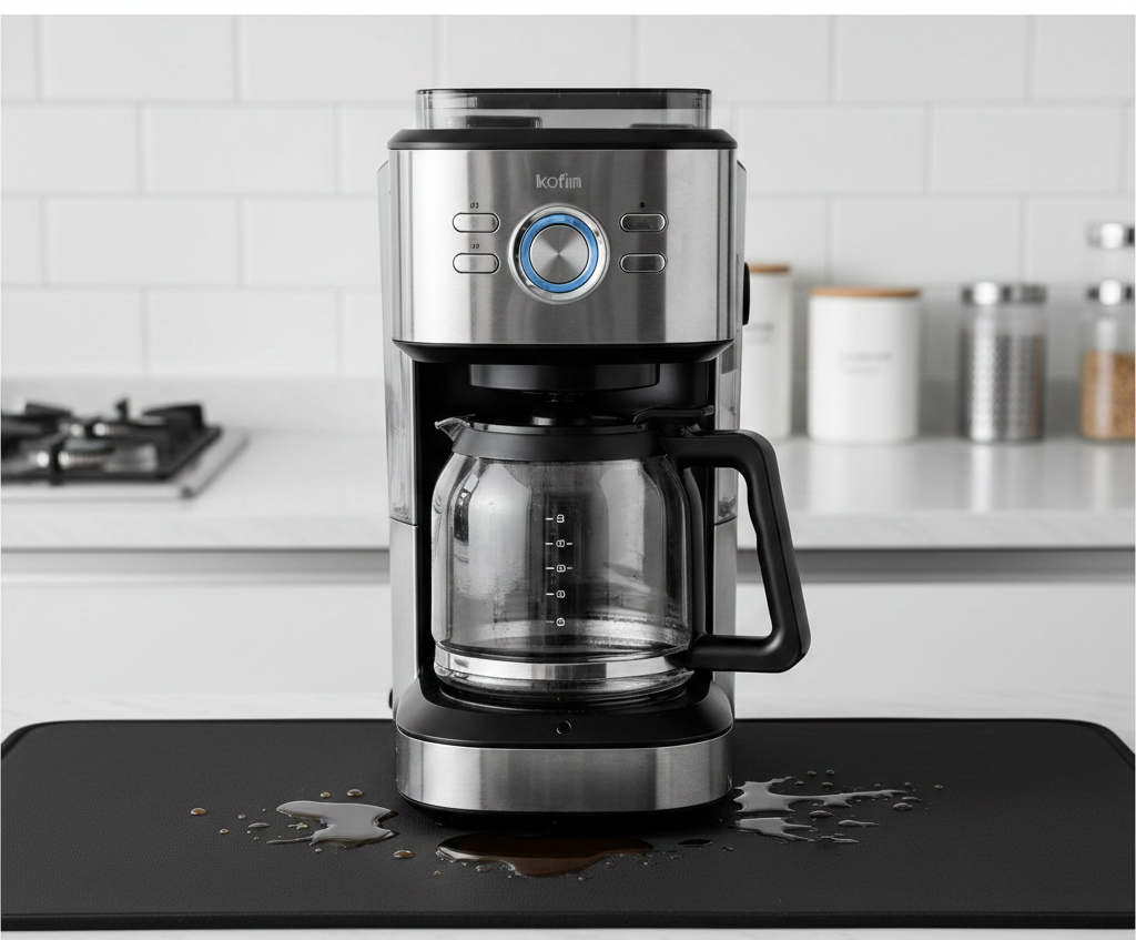 Kahve Makinesi Altlığı Su Emici Kaymaz Taban Tezgah Koruyucu Kurulama Matı