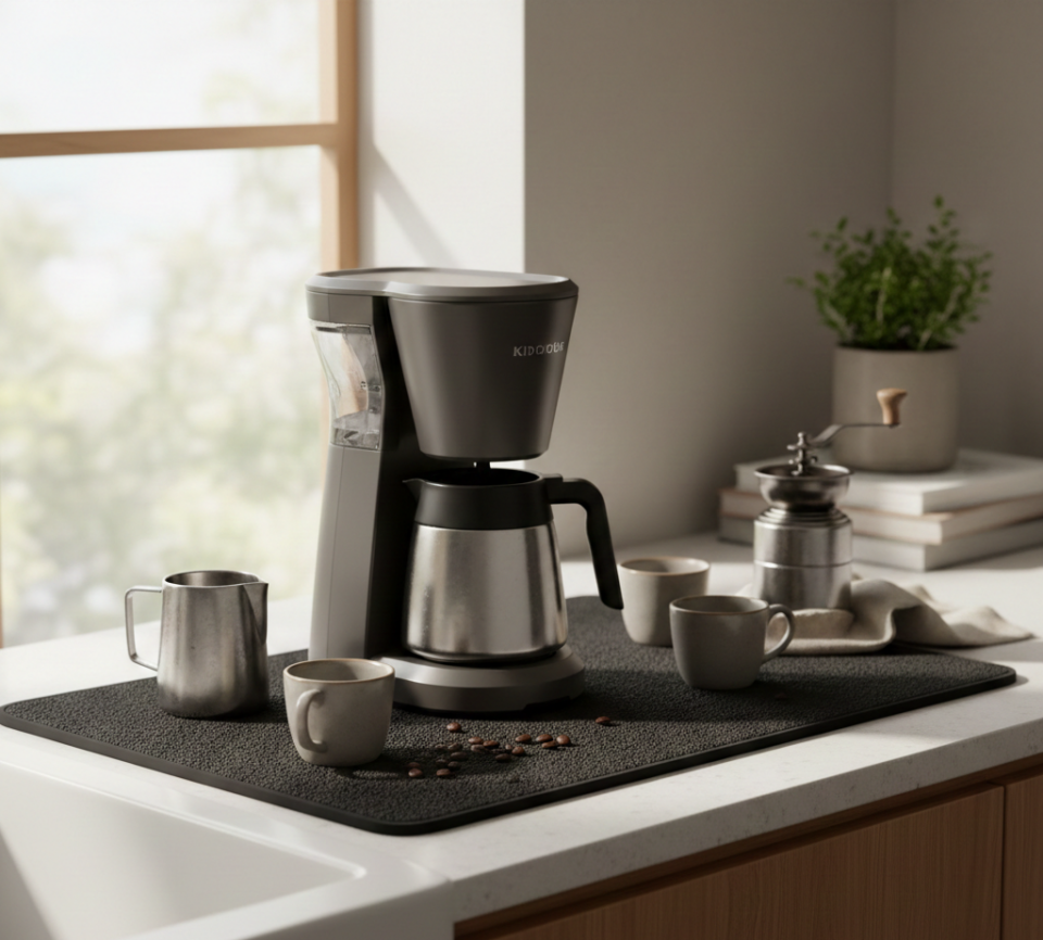 Kahve Makinesi Altlığı Su Emici Kaymaz Taban Tezgah Koruyucu Kurulama Matı