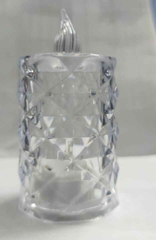 Led Mum Şeffaf Kristal LED Mum Pilli Alevsiz Çay Mumu Düğün Doğum Günü Ortam Işığı Midi