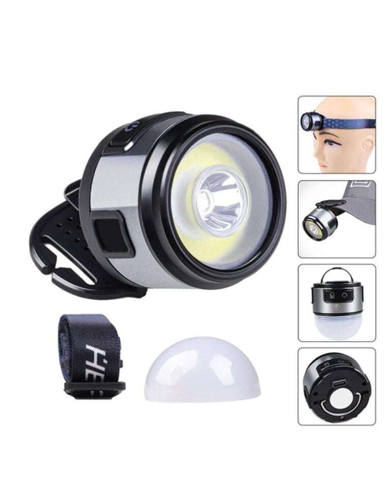 Kafa Lambası Kafa Feneri Şarjlı Profesyonel COB Fener 7 Modlu