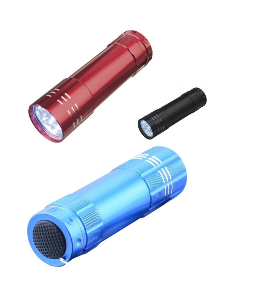 3 Adet 9 Ledli Metal Mini El Fener
