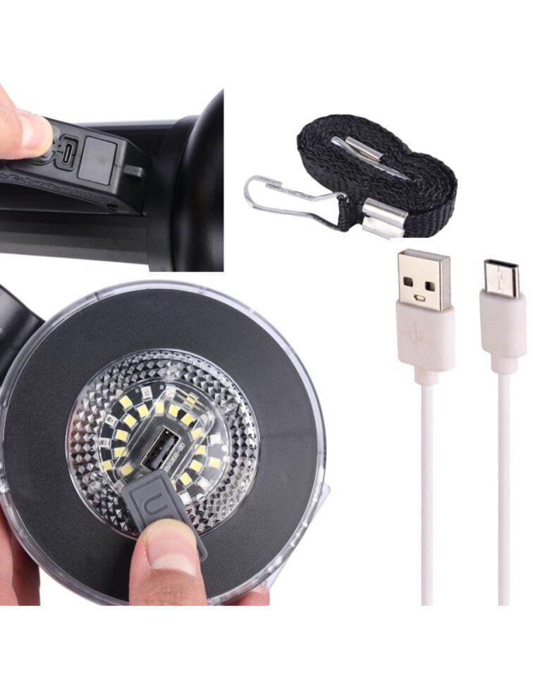 Taşınabilir Solar Şarjlı LED Fener Powerbank Özellikli Kamp ve Acil Durum İçin Süper Parlak Işık