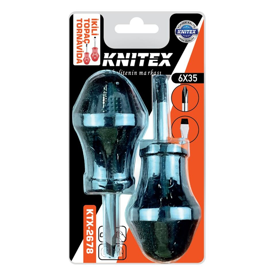 2PCS - YILDIZ-DÜZ TOPAÇ TORNAVİDA SETİ 6X35