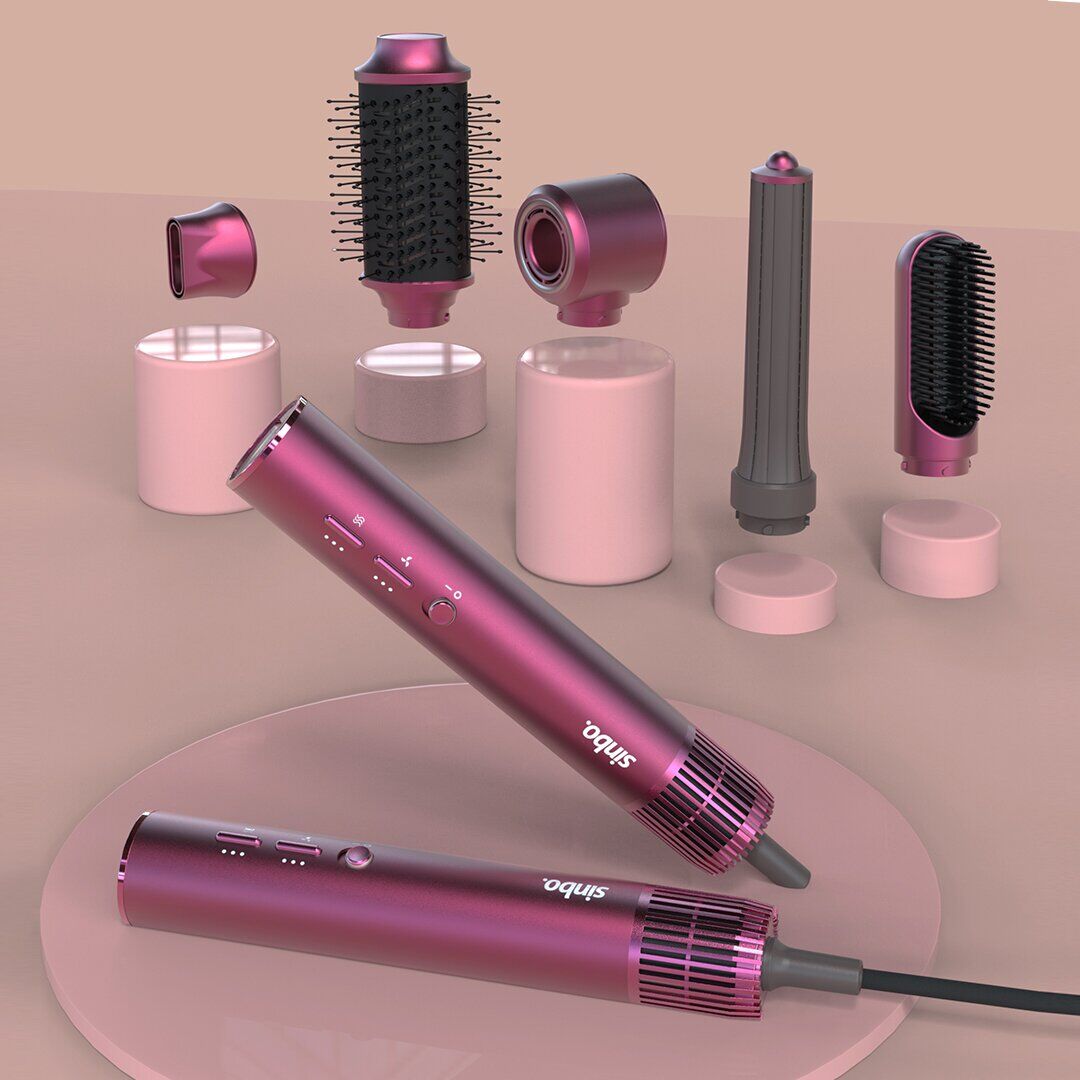 AİR BRUSH 5İN1=BUKLE-HACİMLE-DÜZLEŞTİR-2-FIRÇA SAÇ KURUTMA - ŞEKİL MAKİNESİ 1300W3-KDM.HIZ SICAKLIK SHD-1729