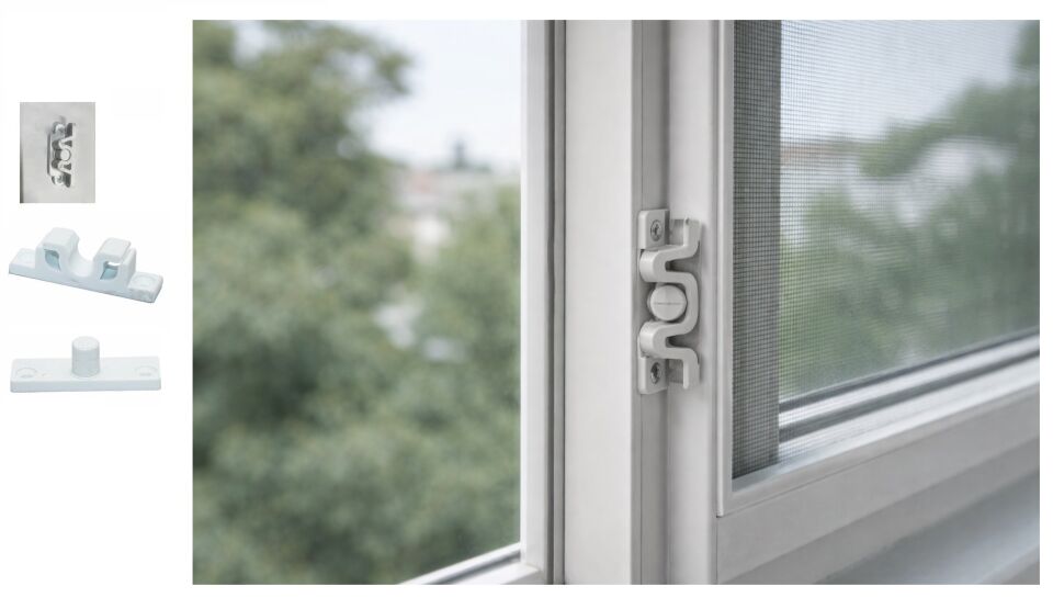 Plastik Beyaz Sineklik Çıtçıtı – Dayanıklı ve Pratik Sineklik Sabitleme Aparatı