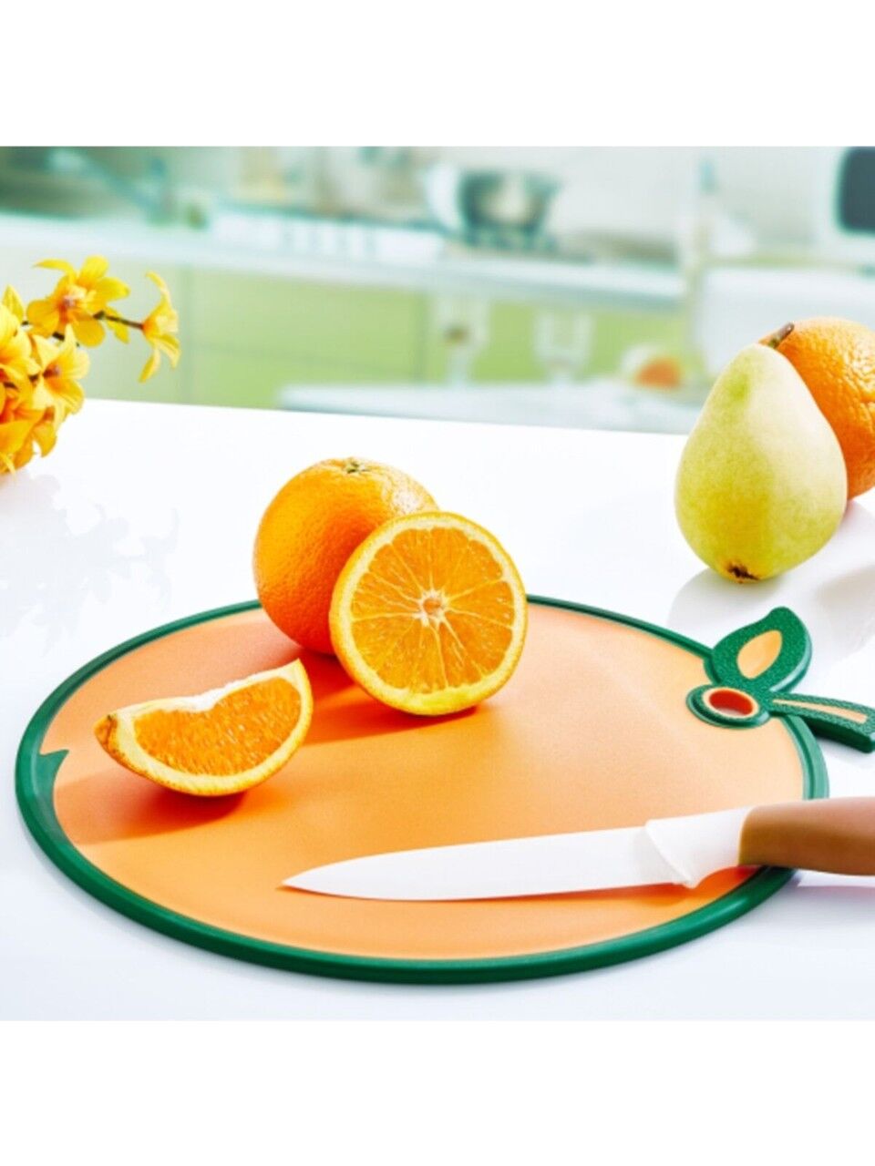 Portakal Figürlü Kaydırmaz Kesme Tahtası Doğrama Panosu