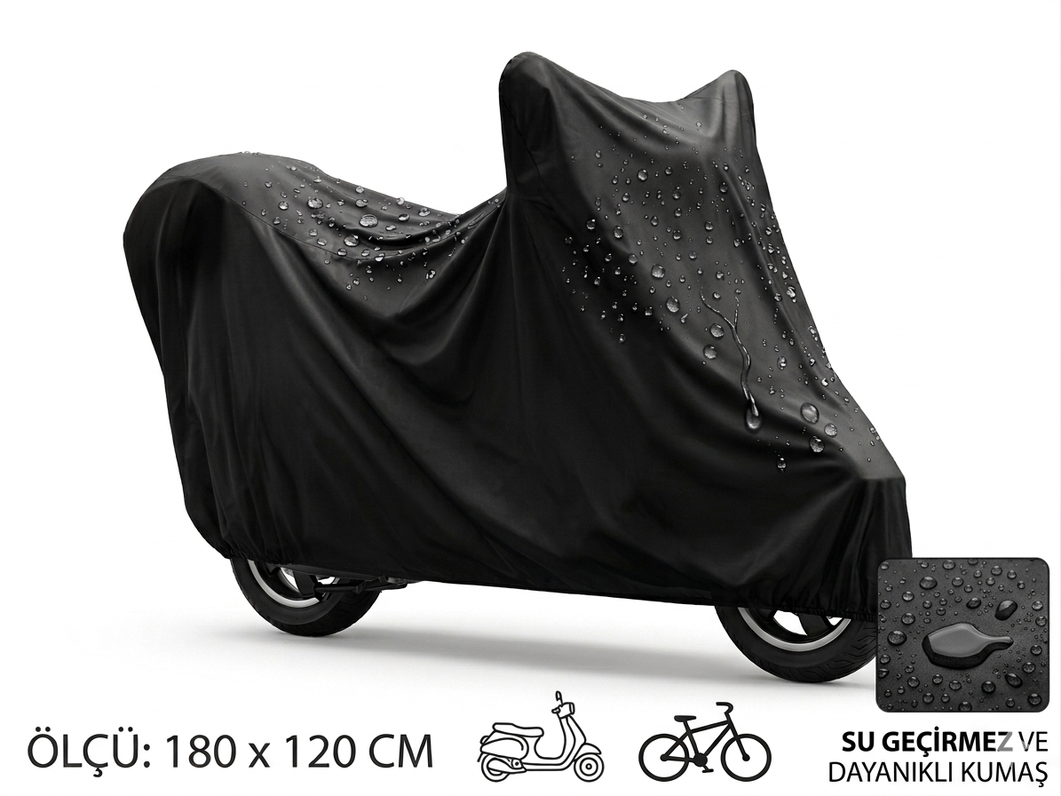 Motosiklet ve Scooter Koruma Brandası – Su ve Toz Geçirmez 180x120 cm