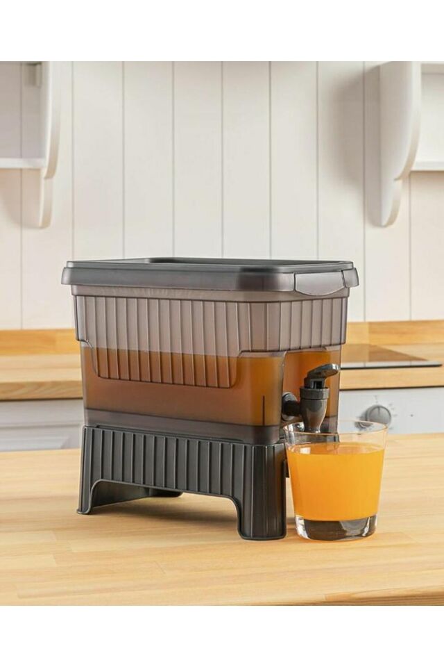 Gri Buzdolabı İçi Musluklu Ayaklı Su -Limonata - İçecek Sebili Piknik Bidonu 4 LT