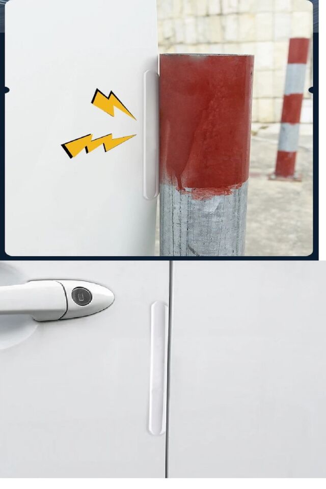 8 Adet Araba Ayna Kapı Kolu Çamurluk İçin Darbe Koruyucu Şeffaf Şerit Bant Çarpışma Koruyucu