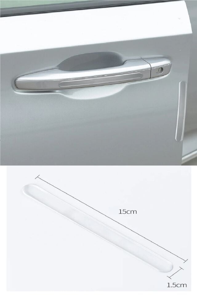 8 Adet Araba Ayna Kapı Kolu Çamurluk İçin Darbe Koruyucu Şeffaf Şerit Bant Çarpışma Koruyucu