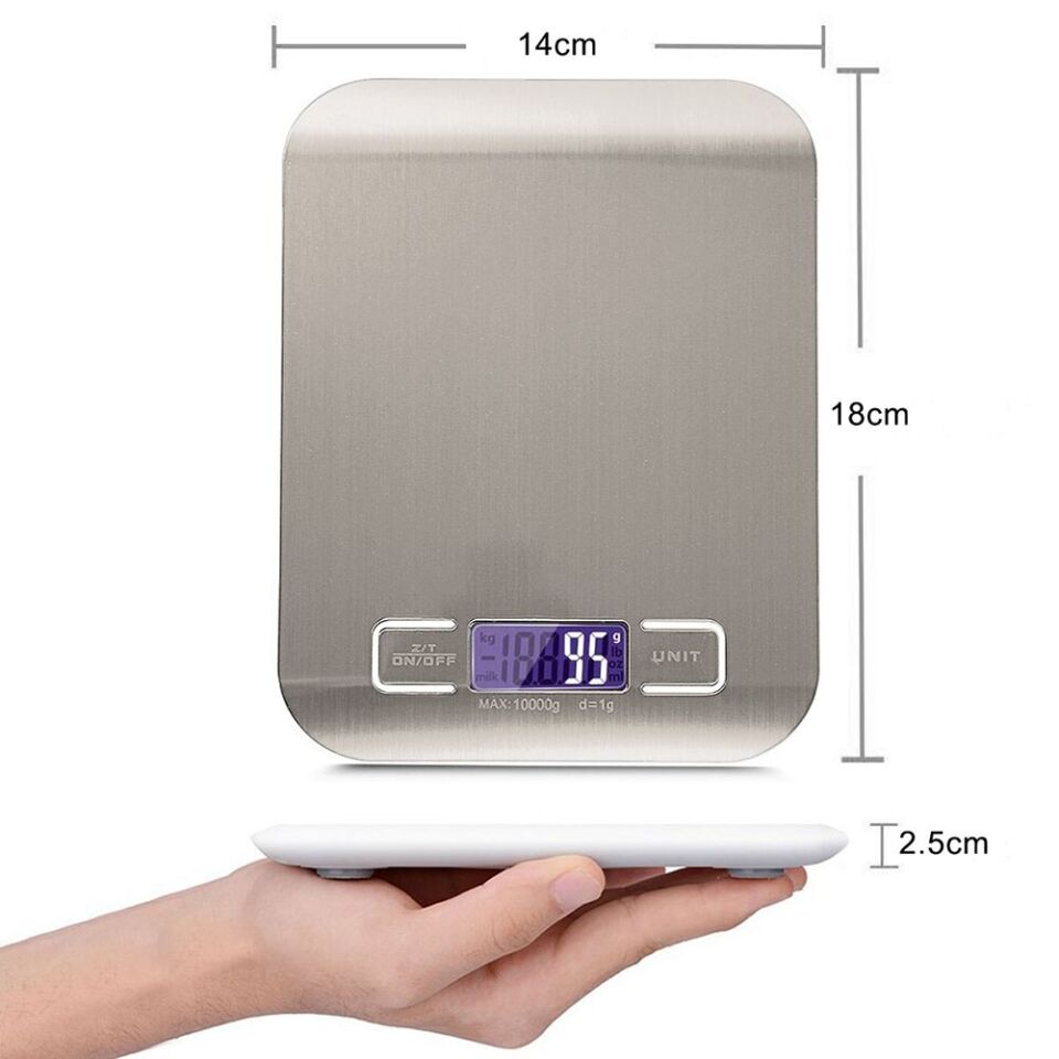 Lüx Dijital Mutfak Terazisi 5 Kg 1 Gr Hassas Paslanmaz Çelik + Pil