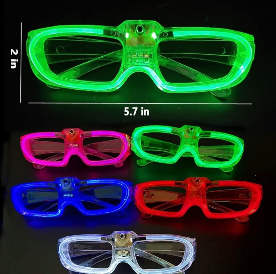 Kırmızı LED Işıklı Parti Gözlüğü 3 Modlu – Glow & Gece Eğlence Gözlüğü