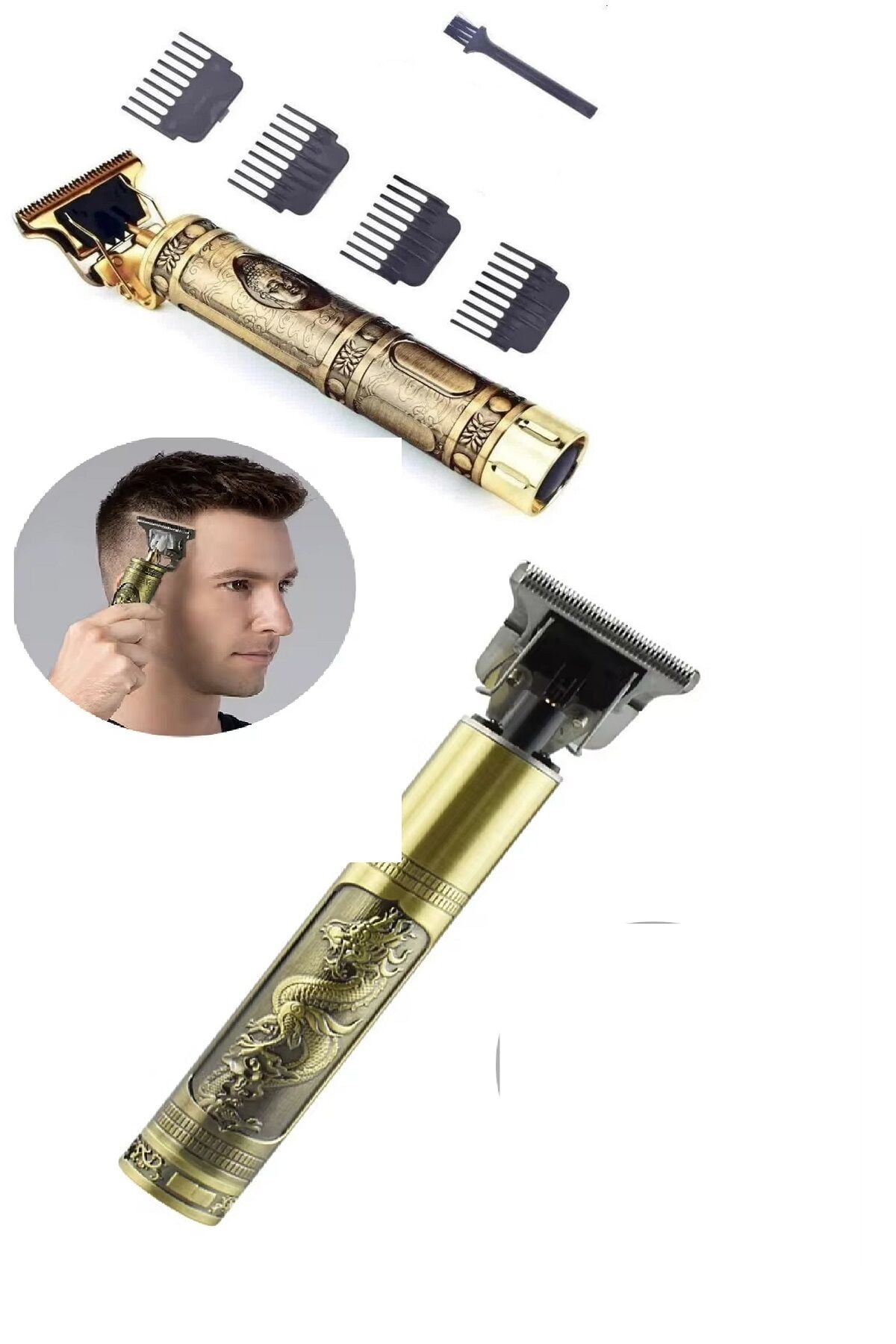 PS-033 Çelik Kasa Profesyonel T-bıçak Saç Sakal Ense Ve Çizim Tıraş Makinesi