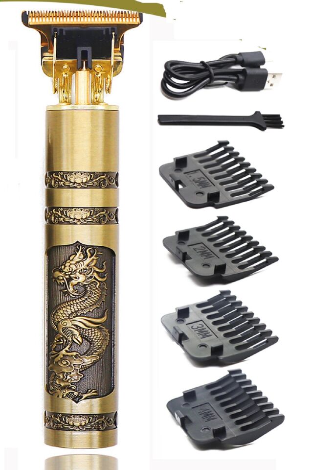 PS-033 Çelik Kasa Profesyonel T-bıçak Saç Sakal Ense Ve Çizim Tıraş Makinesi