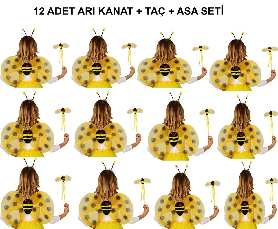 Okul Gösterileri için 12'li Arı Kanadı Seti - Etkinlik Kanatları