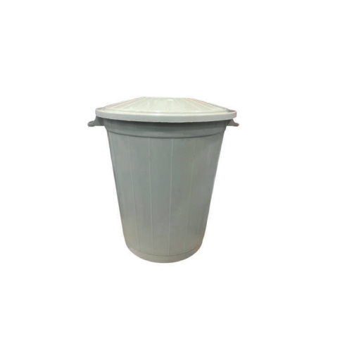 Çöp Kovası 50 Lt Çöp Kovası Kapaklı Büyük Boy Çöp Bidonu Dayanıklı Çöp Kovası - Gri