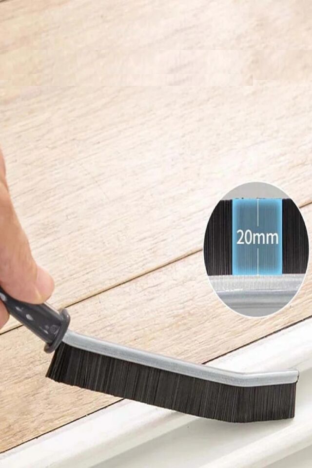 5 Adet İnce Kıl Fırça Banyo Mutfak Pencere Oluk Klozet Kenarı Kavisli Detay Temizleme Fırçası