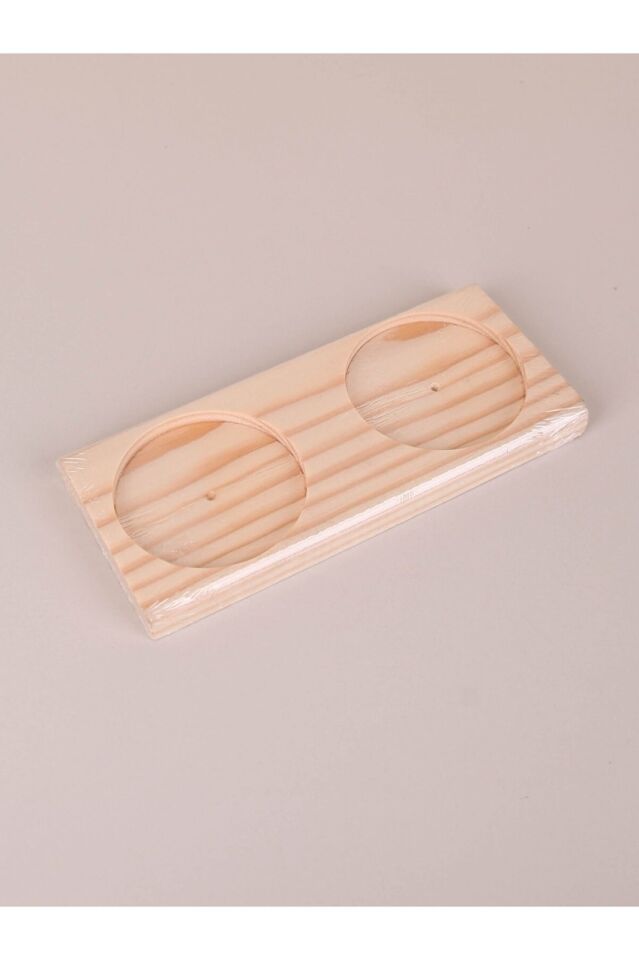 Ahşap Yağdanlık Altlığı -2 Bölmeli Yağlık Sosluk Standı