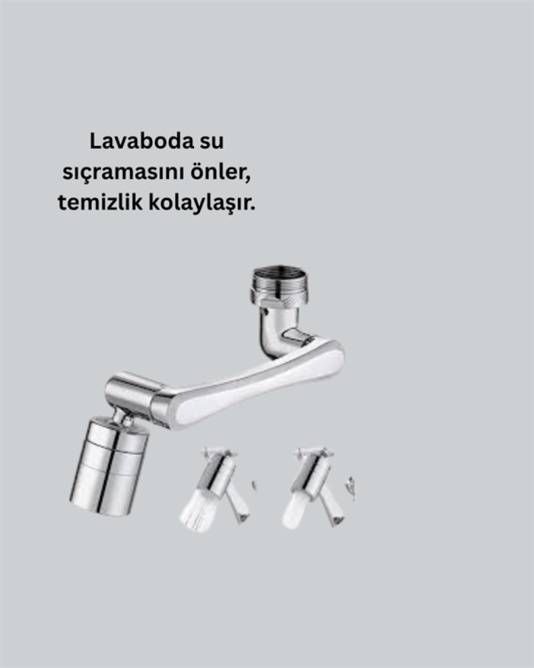 Esnek 1080° Musluk Başlığı 3 Eklemli Hareketli Su Modlu Lavabo Aparatı